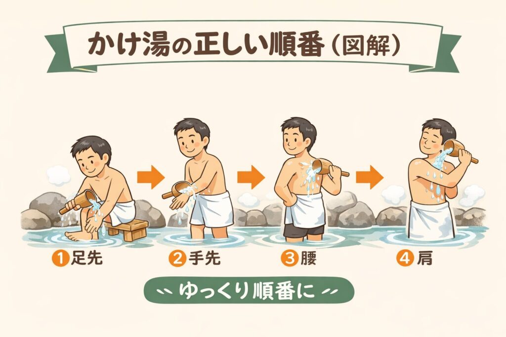 正しいお湯の掛け方